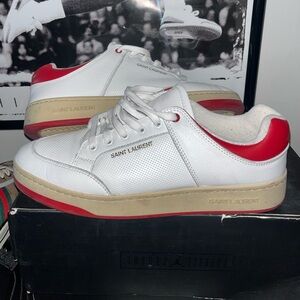 Saint Laurent White and Red Men's Shoes